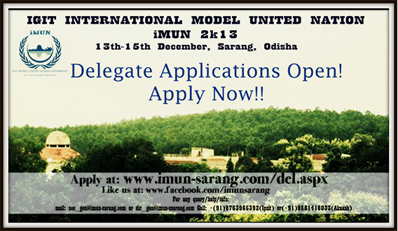 IGIT International Model United Nation, iMUN 2k13, IGIT Sarang