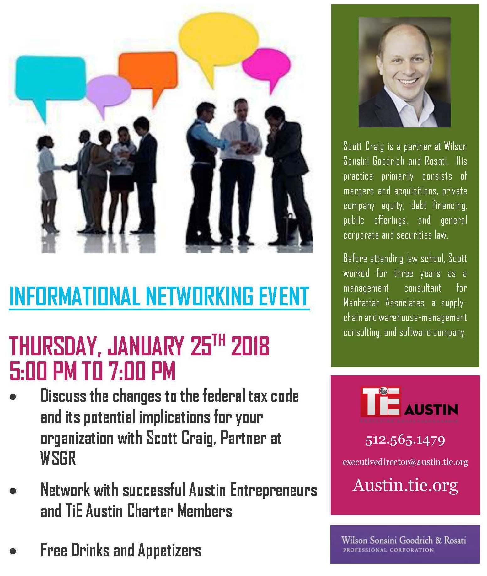 book networking event with a discussion about the new federal tax networking event flyer example