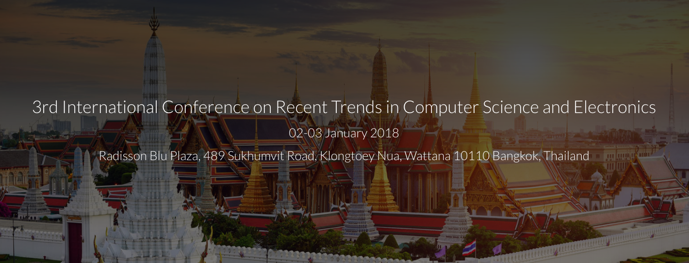 3rd International Conference on Recent Trends in Computer Science and Electronics - Explara