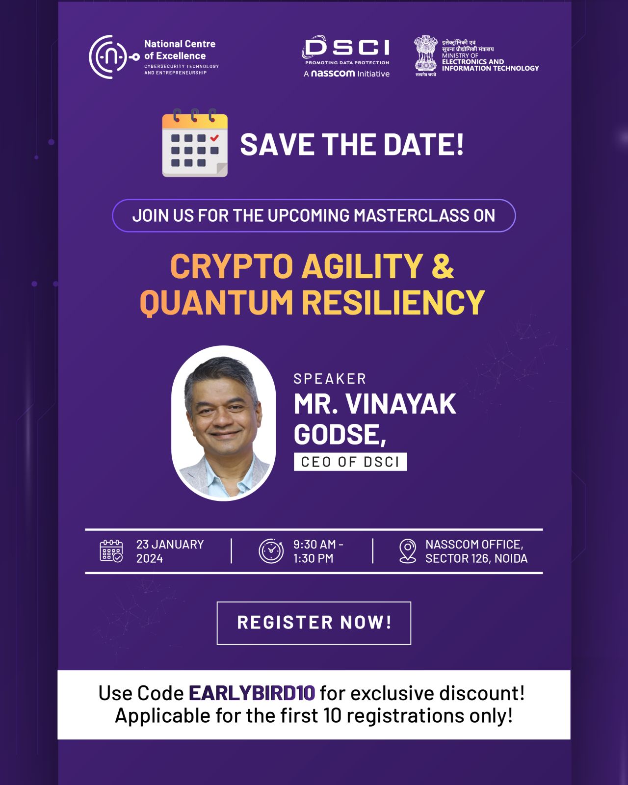 Book DSCI National CoE &Ldquo;Masterclass On Crypto Agility & Quantum  Resiliency&Rdquo; By Mr. Vinayak Godse,CEO,DSCI tickets, Noida | Explara.com